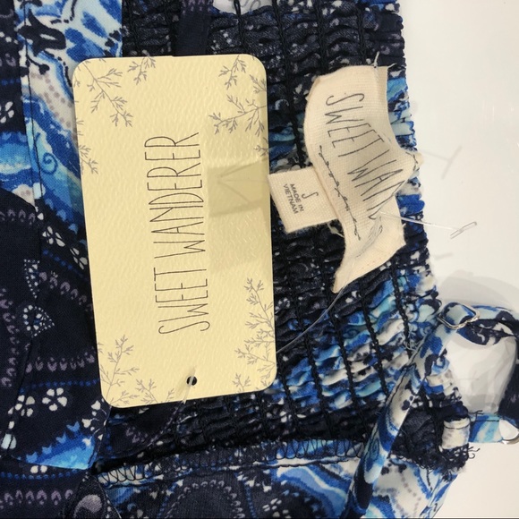 NWT Blue Patterned Mini Dress - Picture 3 of 5